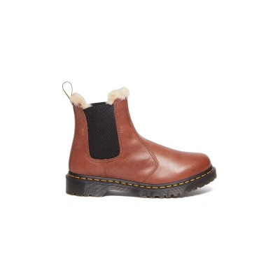 Kožené kotníkové boty Dr. Martens 2976 Leonore dámské, hnědá barva, na plochém podpatku, zateplené, DM27784225